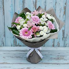 Букет цветов из:  Герберы, Альстромерии и Хризантемы #REPLACE_PRED# Сухом-логе Свердловская область
