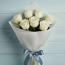 Букет 7 Белых роз Эдлесс Лав в Сухом-логе Свердловская область