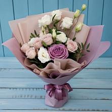 Букет цветов из:  Розы и Лизиантусы в Сухом-логе Свердловская область