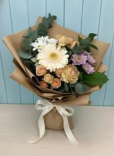 Букет цветов из:  Герберы и Хризантемы в Сухом-логе Свердловская область