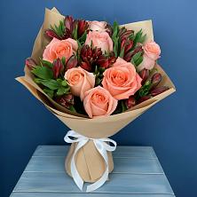 Букет цветов из:  Розы и Альстромерии в Сухом-логе Свердловская область