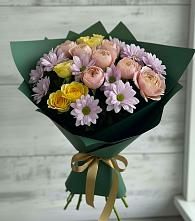 Букет цветов из:  Хризантемы и Розы в Сухом-логе Свердловская область