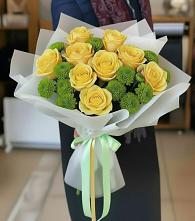 Букет цветов из:  Хризантемы и Розы в Сухом-логе Свердловская область