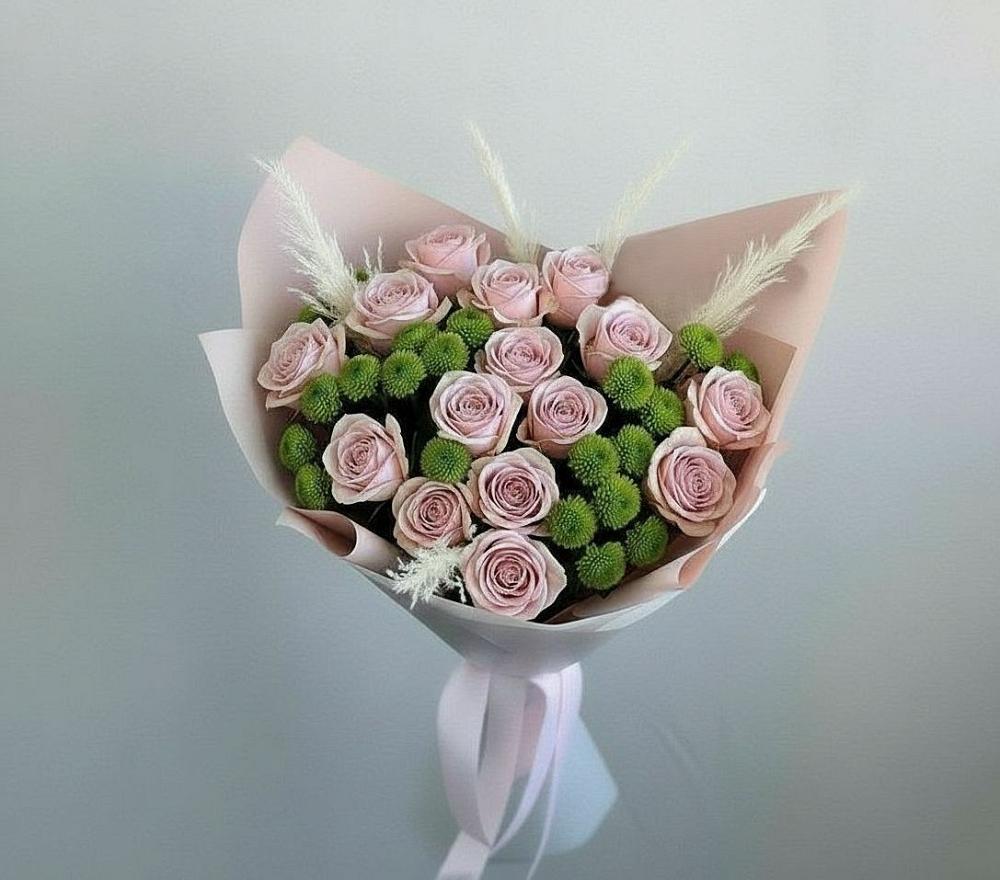 Букет цветов из: Розы и Хризантемы в Сухом-логе Свердловская область