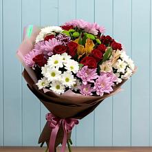 Букет цветов из:  Розы, Хризантемы и Альстромерии в Сухом-логе Свердловская область